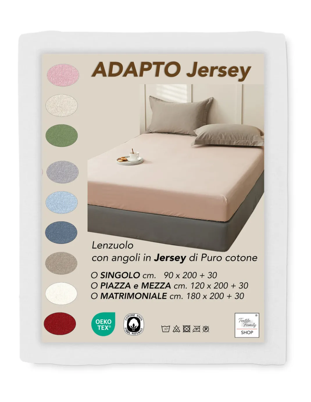 Lenzuola Sotto con Angoli Adapto Jersey Bianche - Cotone Elasticizzato H30cm - Singolo, Piazza e Mezza, Matrimoniale