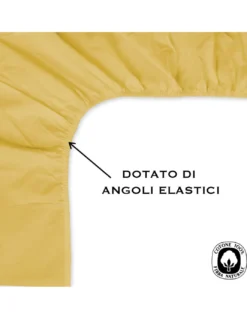 LENZUOLO CON ANGOLI FRANCY GIALLO OCRA FRANCESE 1 PIAZZA E MEZZA GRANDE MAXI