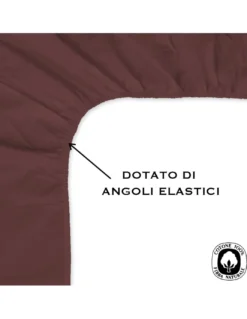 LENZUOLO CON ANGOLI FRANCY MARRONE FRANCESE 1 PIAZZA E MEZZA GRANDE MAXI