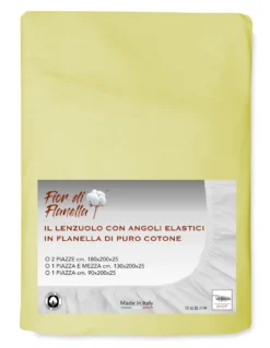 LENZUOLO Con Angoli IN FLANELLA GIALLO Fior di Flanella ©TUTTE LE MISURE