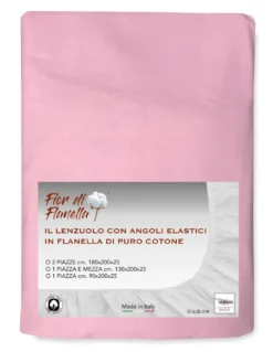 LENZUOLO Con Angoli IN FLANELLA ROSA Fior di Flanella © TUTTE LE MISURE
