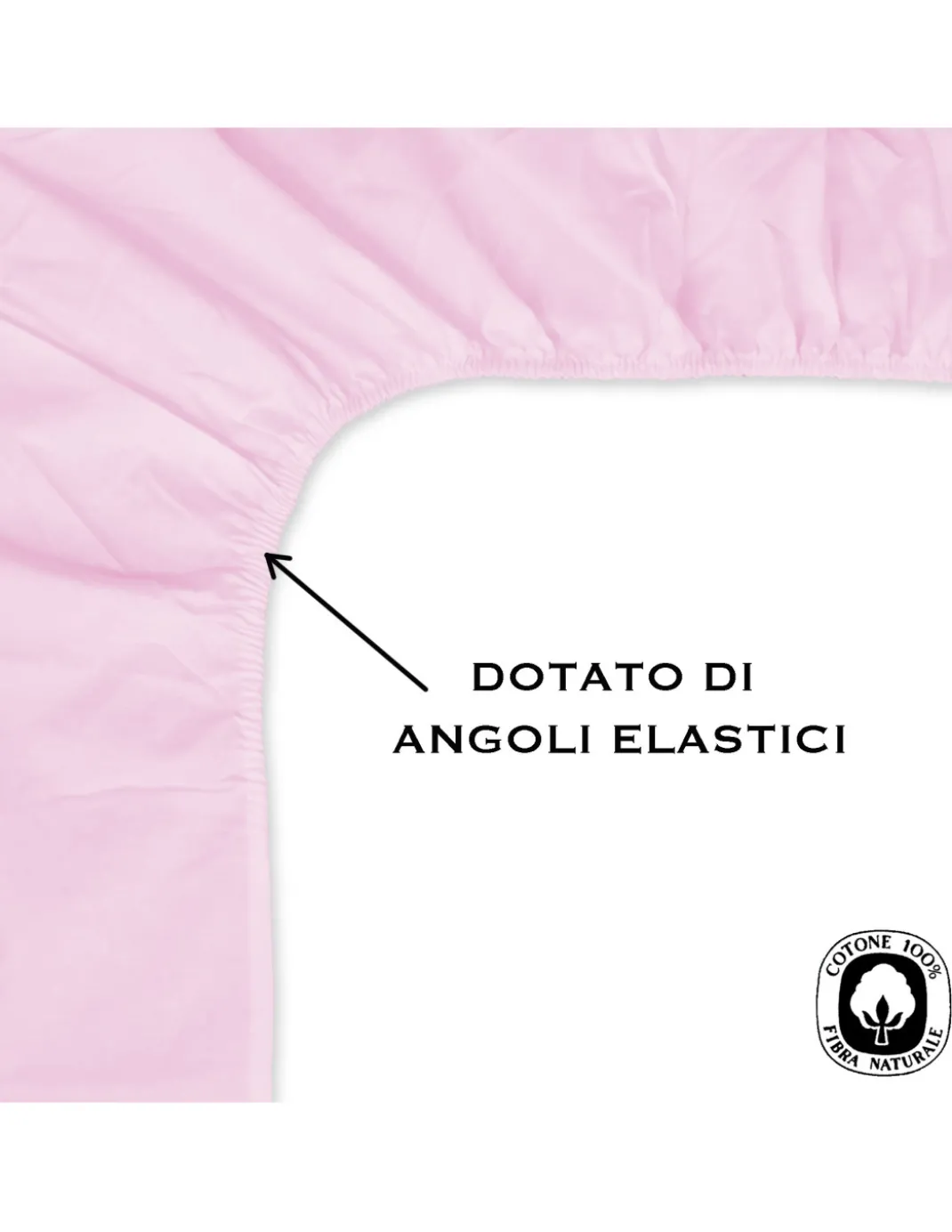 LENZUOLO con ANGOLI STRONG tinta unita ROSA made in Italy