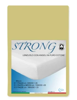LENZUOLO con ANGOLI STRONG tinta unita GIALLO made in Italy