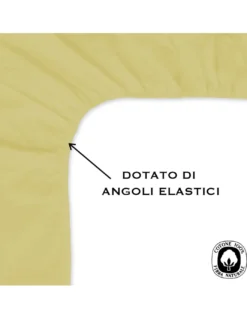 LENZUOLO con ANGOLI STRONG tinta unita GIALLO made in Italy