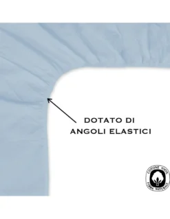 LENZUOLO con ANGOLI STRONG tinta unita AZZURRO made in Italy
