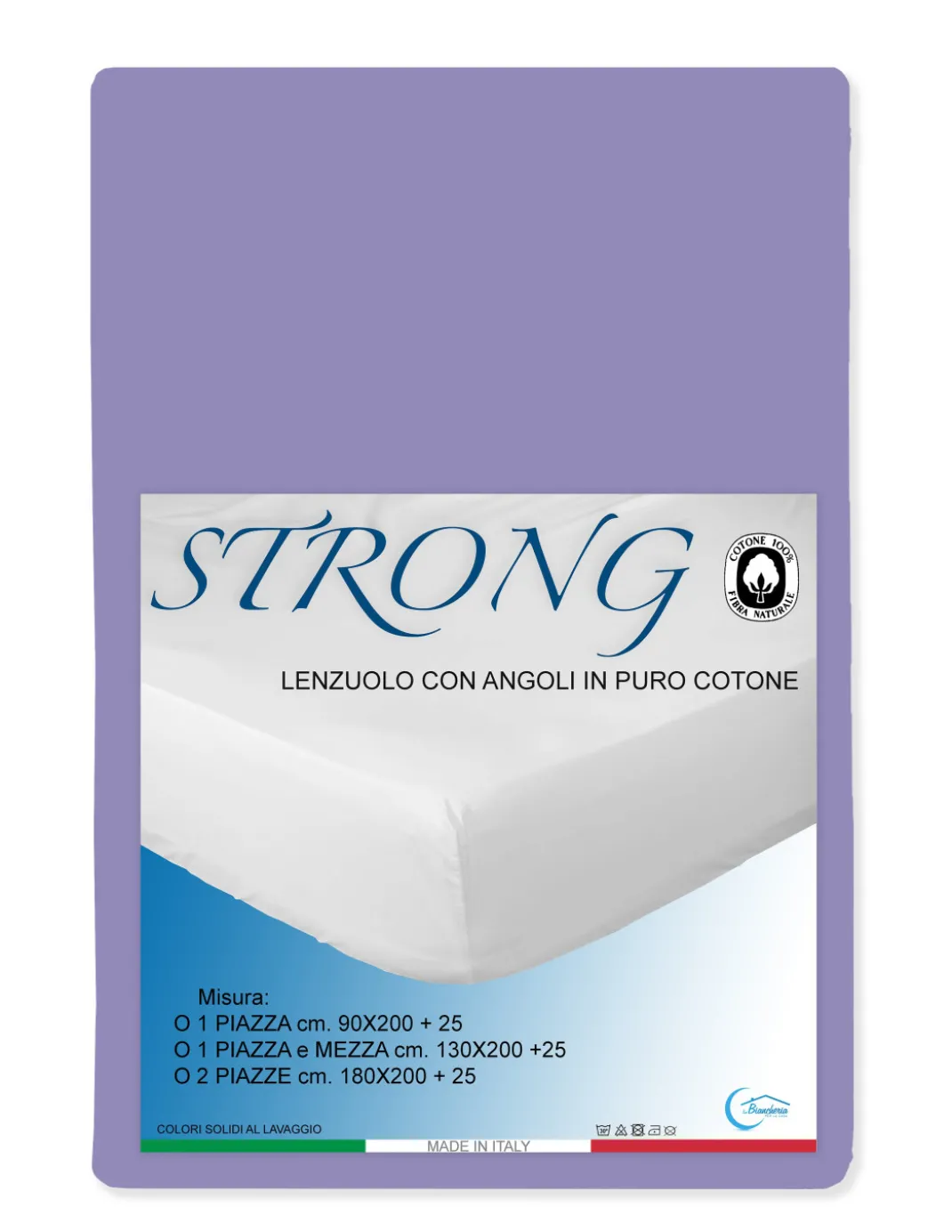 LENZUOLO con ANGOLI STRONG tinta unita LILLA made in Italy
