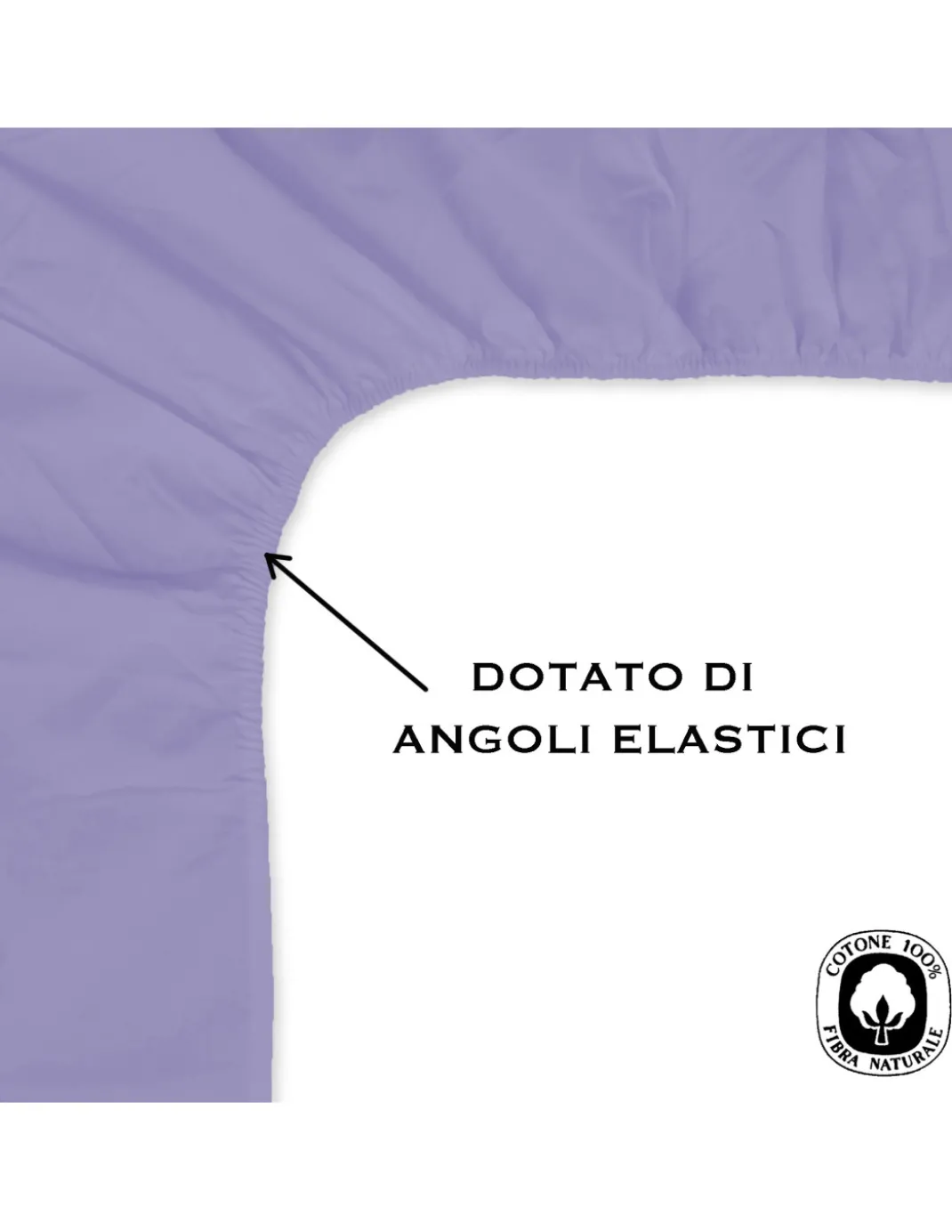 LENZUOLO con ANGOLI STRONG tinta unita LILLA made in Italy