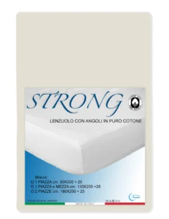 LENZUOLO con ANGOLI STRONG tinta unita PANNA made in Italy