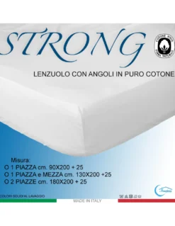 LENZUOLO con ANGOLI STRONG tinta unita NOCCIOLA made in Italy