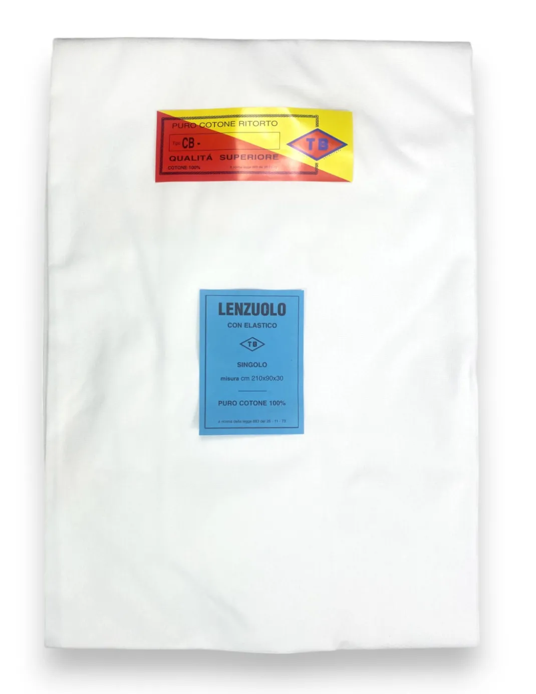 Lenzuolo con elastici TB Poirino in cotone ritorto, adatto a materassi super alti fino a 30 cm - 3 misure