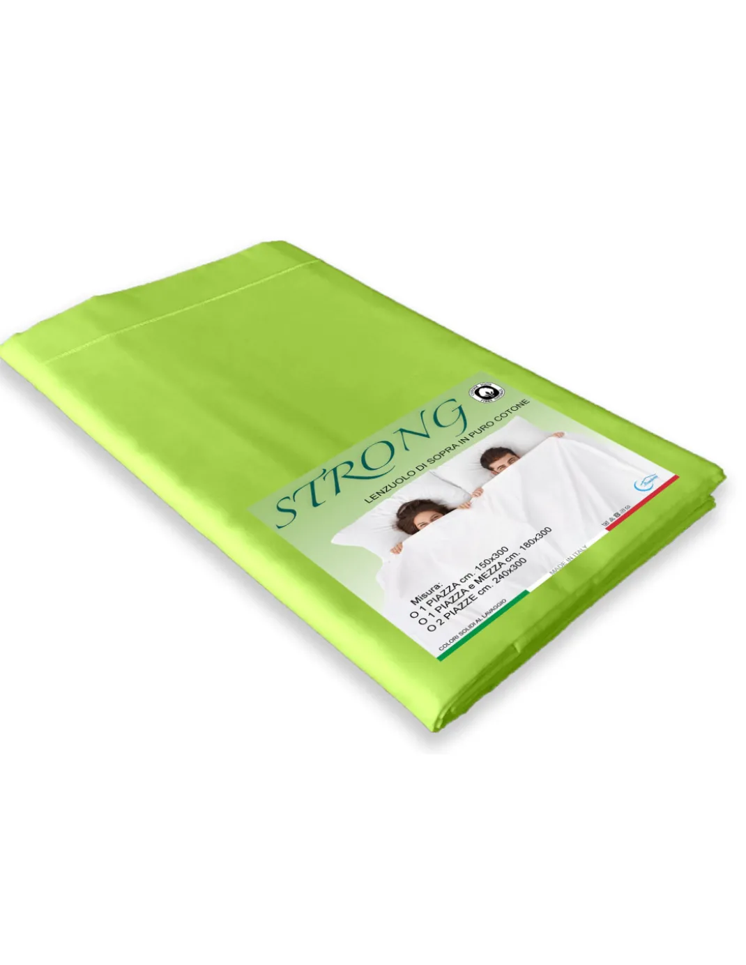 LENZUOLO di sopra CORDONETTO STRONG verde acido made in Italy