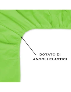 LENZUOLO FRANCY CON ANGOLI VERDE ACIDO FRANCESE 1 PIAZZA E MEZZA GRANDE MAXI