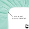 LENZUOLO FRANCY CON ANGOLI VERDINO FRANCESE 1 PIAZZA E MEZZA GRANDE MAXI