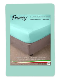 LENZUOLO FRANCY CON ANGOLI VERDINO FRANCESE 1 PIAZZA E MEZZA GRANDE MAXI
