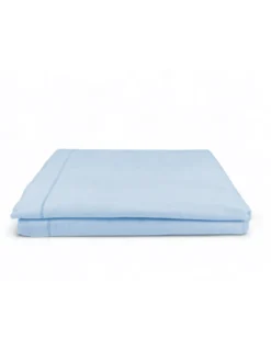 Lenzuolo Sopra in Flanella Senza Angoli Colore Azzurro - Puro Cotone Morbido | Made in Italy | Per Materassi Maxi e Fuori Misura