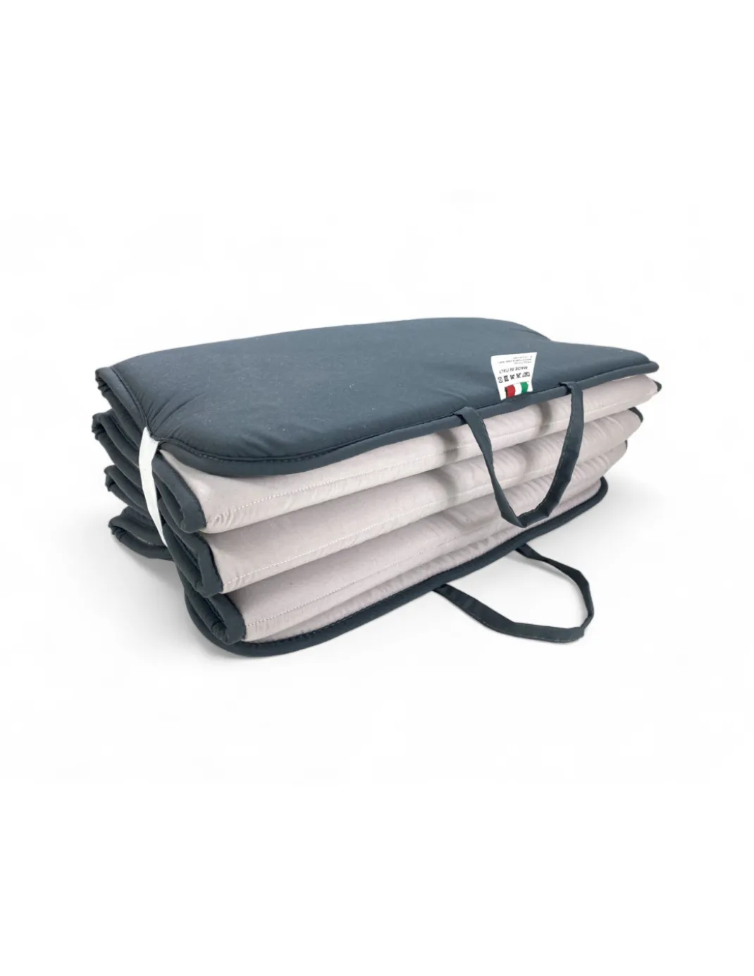 Materassino Pieghevole per Lettino Mare, Sdraio, Piscina, Double Face 52x200 e spessore 2cm, con maniglie, Grigio Scuro e Chiaro