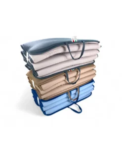 Materassino Pieghevole per Lettino Mare, Sdraio, Piscina, Double Face 52x200 e spessore 2cm, con maniglie, Grigio Scuro e Chiaro