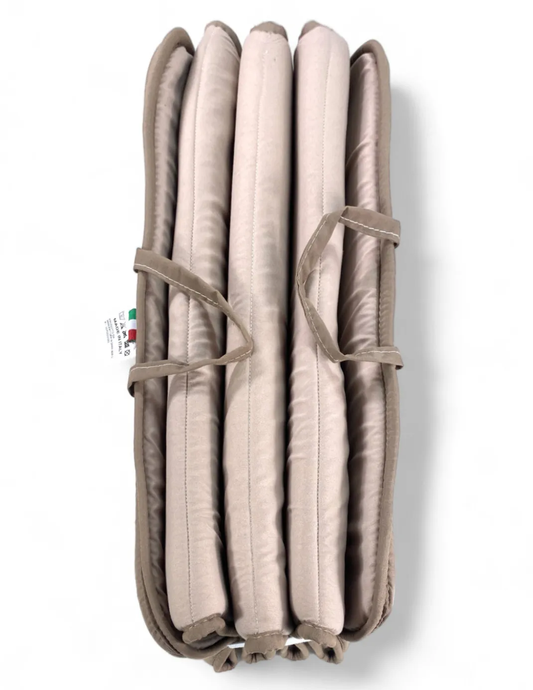 Materassino Pieghevole per Lettino Mare, Sdraio, Piscina, Double Face 52x200 e spessore 2 cm, con maniglie, colore Beige/Tortora