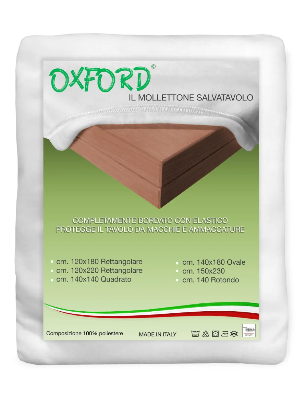 MOLLETTONE Salvatavolo OXFORD sottotovaglia PROTEGGI TAVOLO Bianco