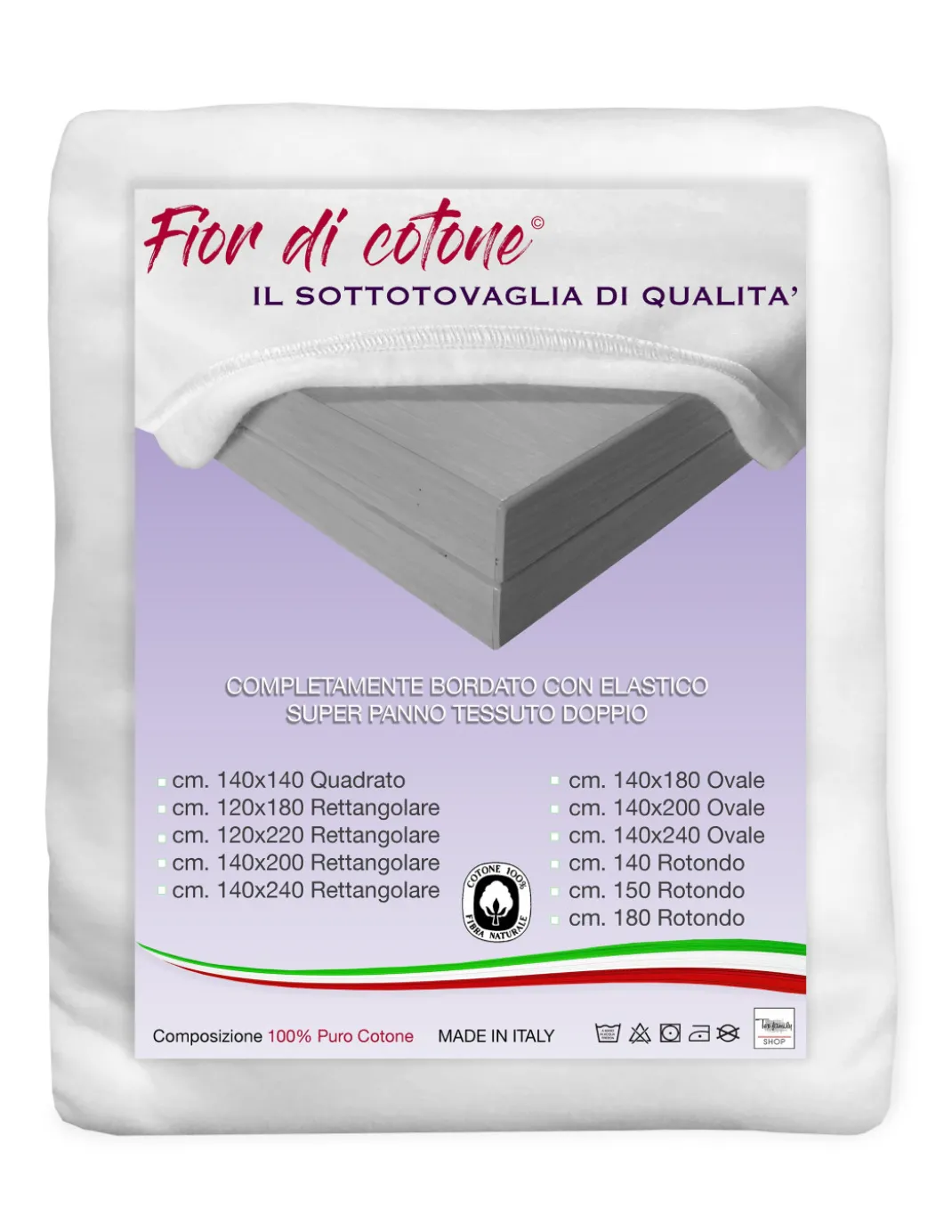 MOLLETTONE salvatavolo SOTTOTOVAGLIA FIOR DI COTONE © super panno TESSUTO DOPPIO PURO COTONE