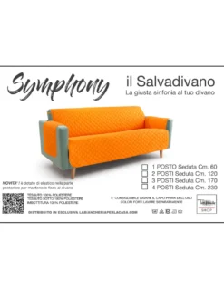 NUOVO COPRIDIVANO AR SALVADIVANO SYMPHONY TRAPUNTATO ARANCIO