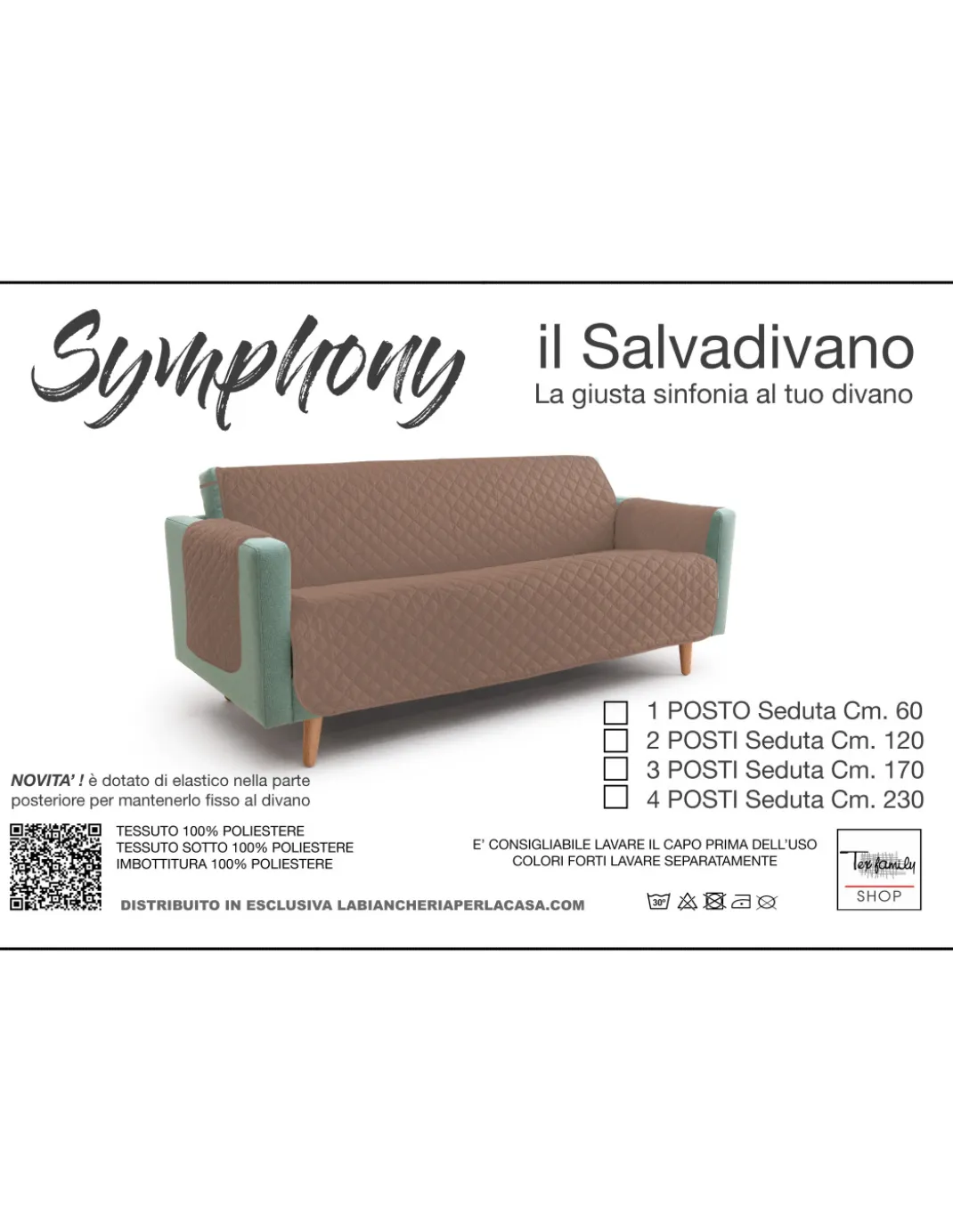 NUOVO COPRIDIVANO TR SALVADIVANO SYMPHONY TRAPUNTATO TORTORA