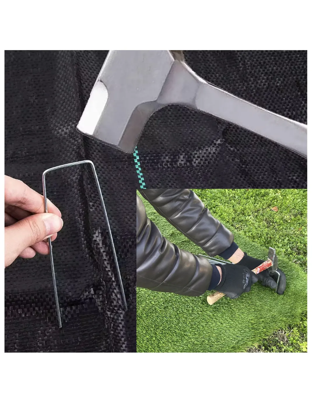 Picchetti da Giardino UGO Multiuso in Acciaio Zincato a Forma di U per Prato Sintetico e telo pacciamatura