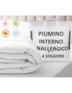 PIUMINO ANALLERGICO Quattro 4 Stagioni in Calda e Morbida Microfibra Made in Italy FEEL GOOD
