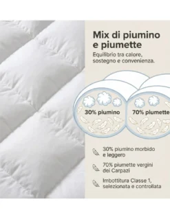 Piumino Danubio Invernale - 30% Piumino 70% Piumette Classe 1, Cassettoni, Batista 70, Made in Austria