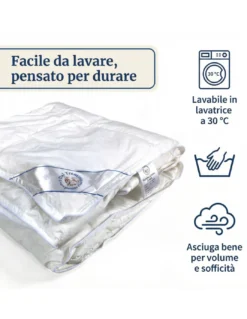Piumino d’Oca Trentino, Piumone Invernale, 100% Piuma d’Oca Naturale, Imbottitura 360 g/mq, Certificato OEKO-TEX