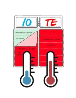 PIUMINO in morbida microfibra 4 STAGIONI IO e TE © ideale per LUI e LEI triplo strato matrimoniale DUE PIAZZE cm. 250x200
