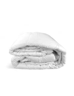 Piumino Invernale in pura Lana 100% Naturale, Wool Emotion, Rivestimento in Cotone Bianco Morbido, Profilo Argentato, 500gsm