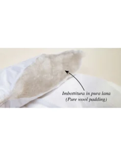 Piumino Invernale in pura Lana 100% Naturale, Wool Emotion, Rivestimento in Cotone Bianco Morbido, Profilo Argentato, 500gsm