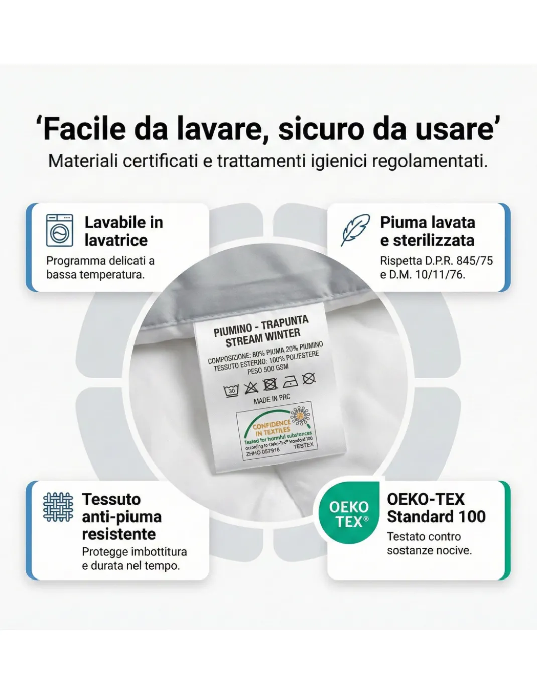 PIUMINO OCA Stream 500 GR. 80% PIUMA OCA 20% PIUMINO OCA Bicolore