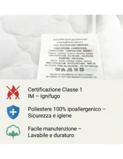 Piumino SINTETICO INVERNALE IGNIFUGO Fuego Antifiamma Made in Italy OMOLOGATO