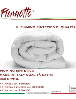 PIUMINO SINTETICO PIUMOTTO INVERNALE MADE IN ITALY QUALITÀ EXTRA 350 GR/MQ.