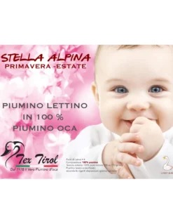 PIUMINO tex tirol © STELLA ALPINA da LETTINO estivo 100% PIUMINO OCA 100 gsm cm. 100 x 135 leggero