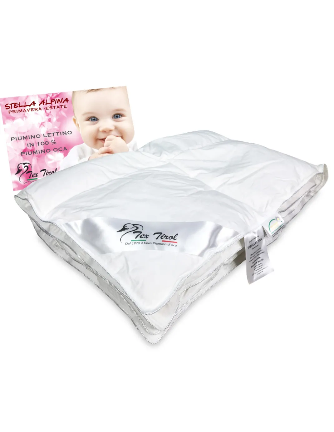 PIUMINO tex tirol © STELLA ALPINA da LETTINO estivo 100% PIUMINO OCA 100 gsm cm. 100 x 135 leggero