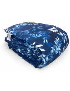Piumone Matrimoniale Invernale Stream 500 gr - Piumino 80% Piuma 20% Piumino - Fantasia Floreale Blu Notte