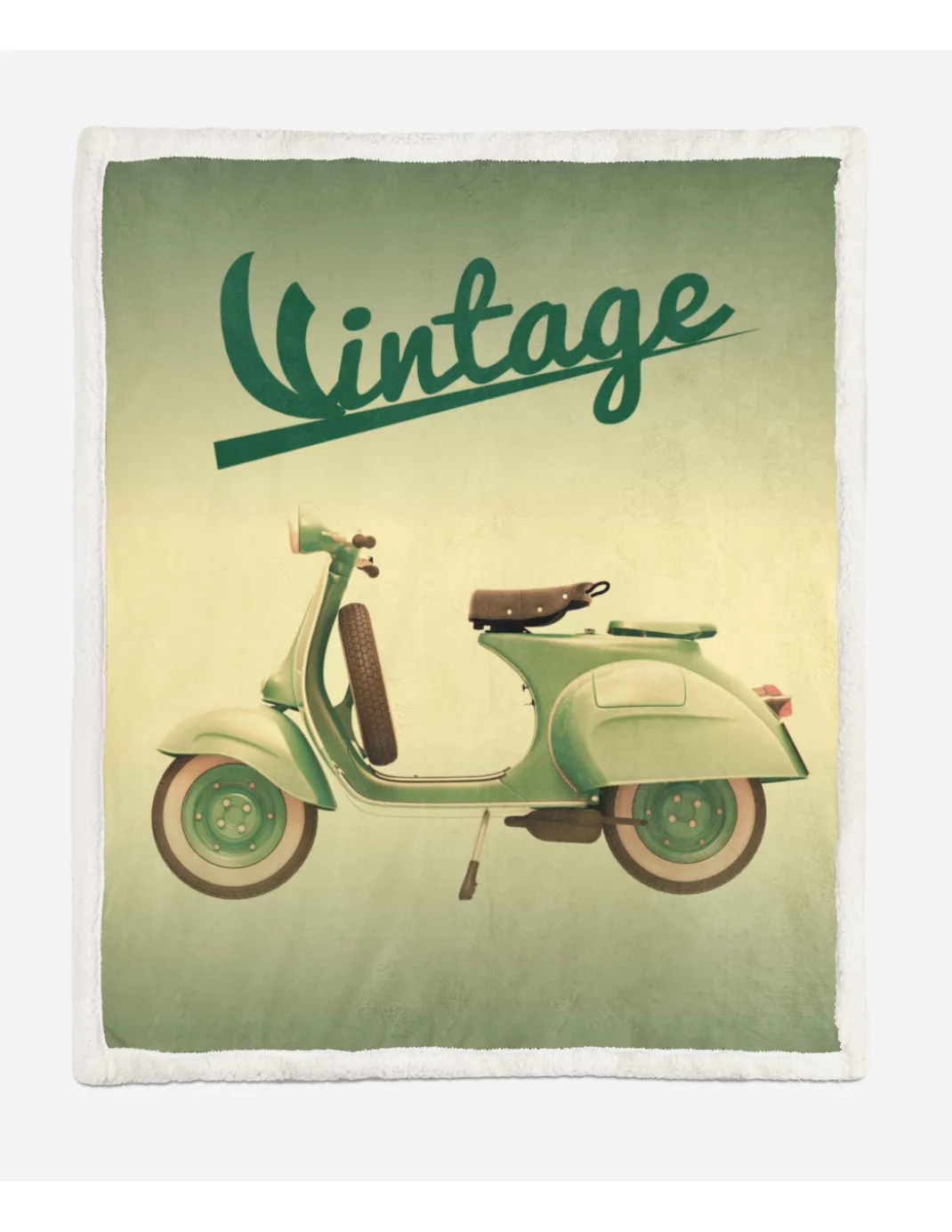 PLAID coperta IN PILE SHERPA fantasy HD VESPA VINTAGE