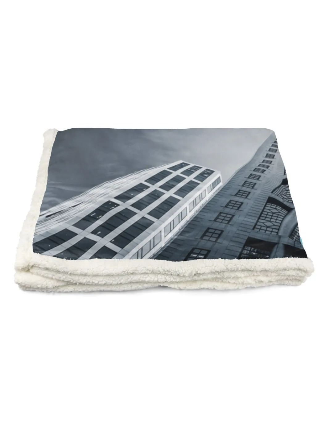 PLAID coperta IN PILE SHERPA fantasy HD AEREO grattacieli