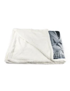 PLAID coperta IN PILE SHERPA fantasy HD AEREO grattacieli