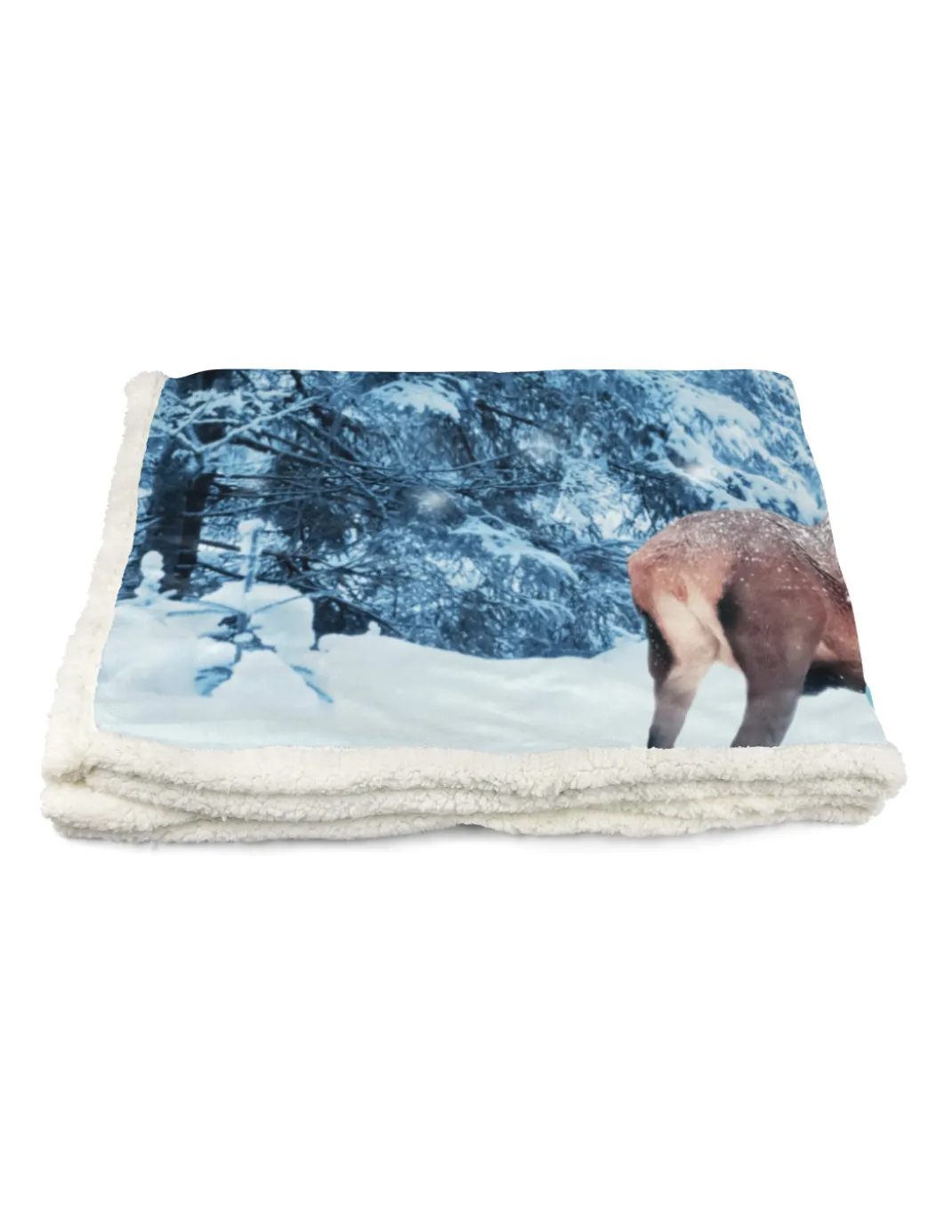 PLAID coperta IN PILE SHERPA fantasy HD coppia di CERVI