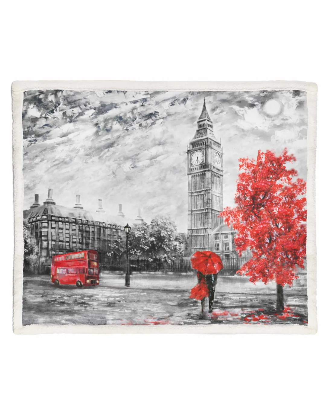 PLAID coperta IN PILE SHERPA fantasy HD dipinto LONDRA