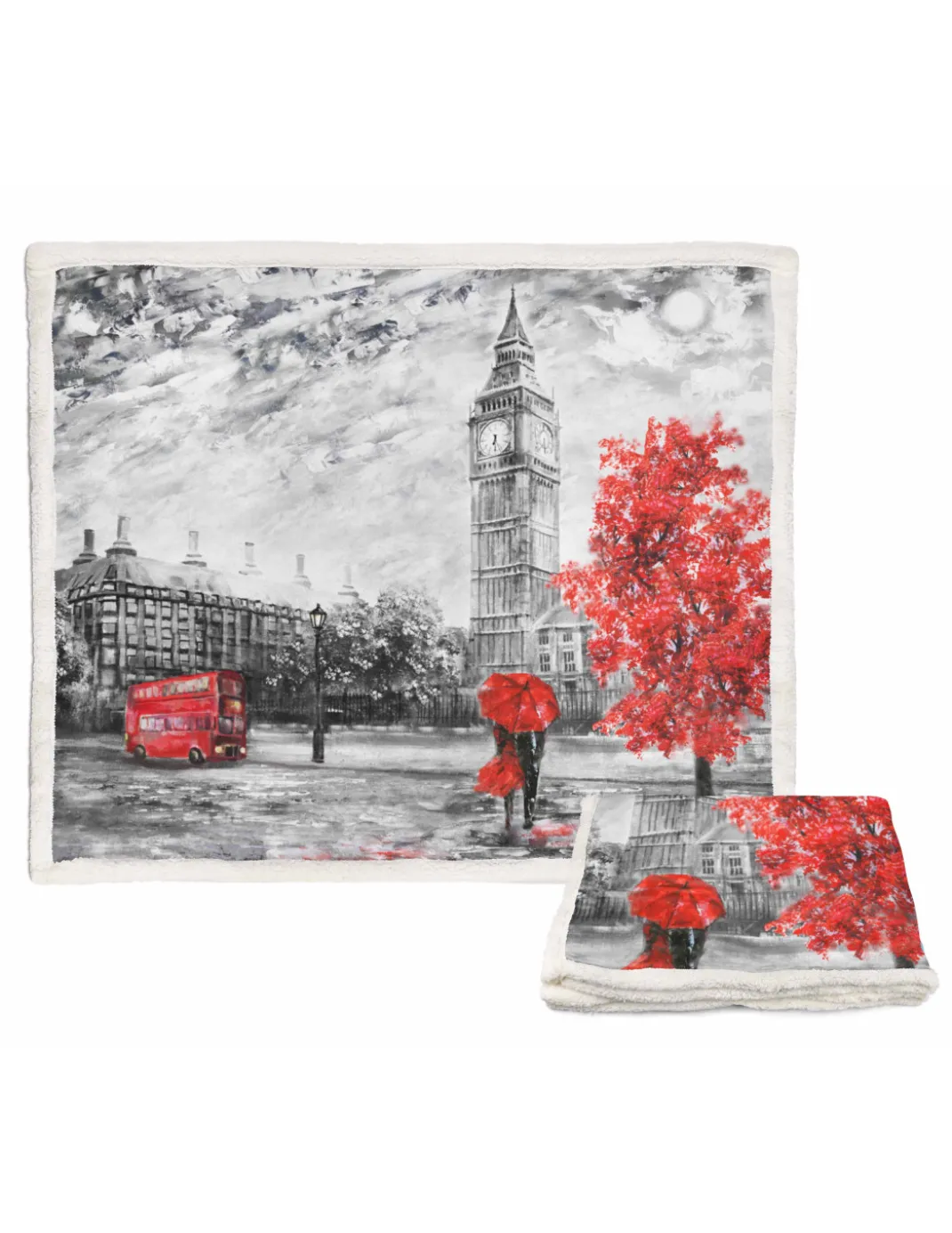 PLAID coperta IN PILE SHERPA fantasy HD dipinto LONDRA