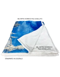PLAID coperta IN PILE SHERPA fantasy HD LAGO ghiacciato