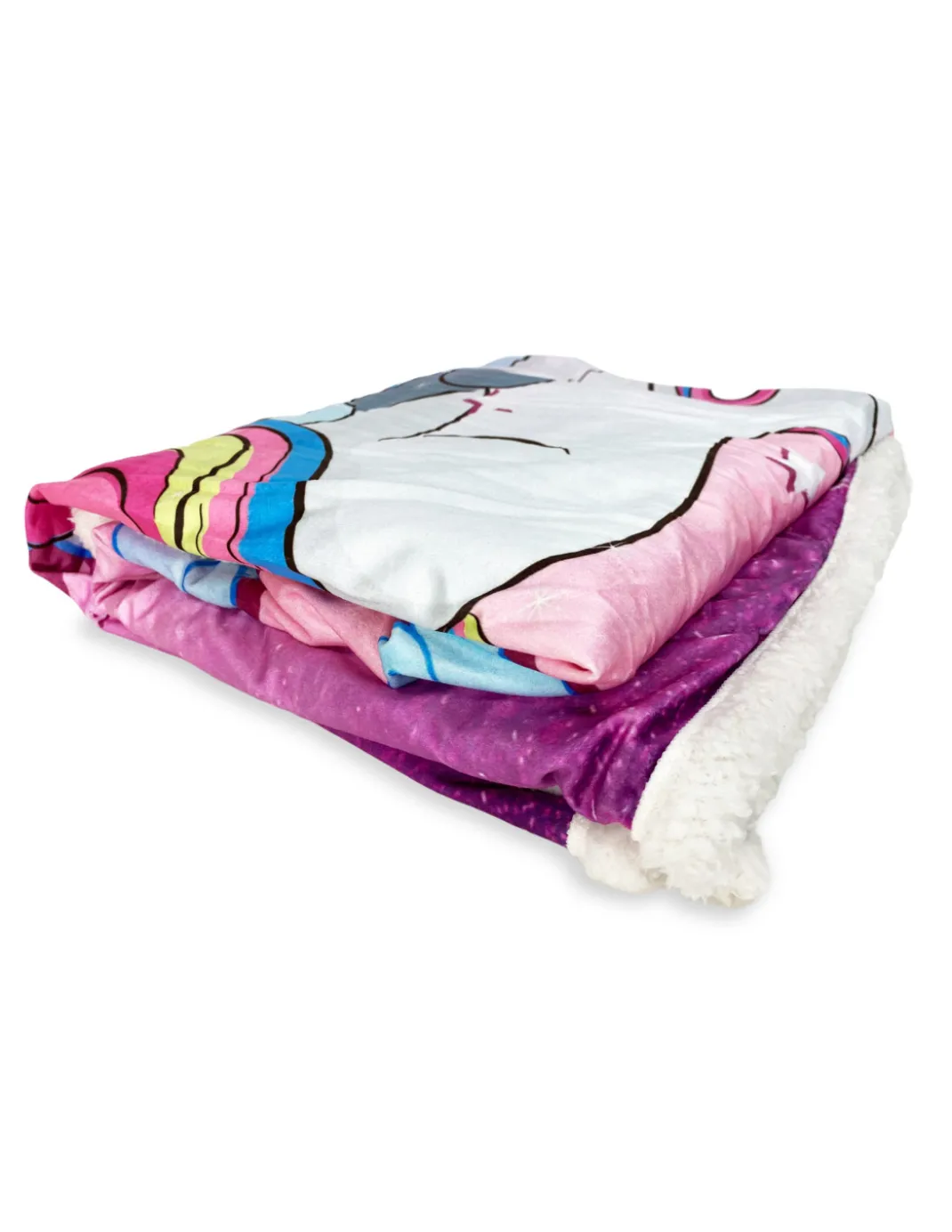 PLAID coperta IN PILE SHERPA fantasy HD UNICORNO rosa per bambine e ragazze