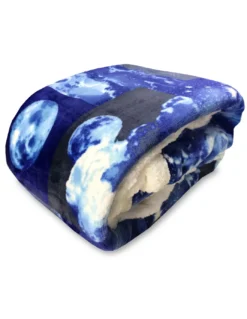 PLAID IN PILE SHERPA COPERTA LUNA LUNARE