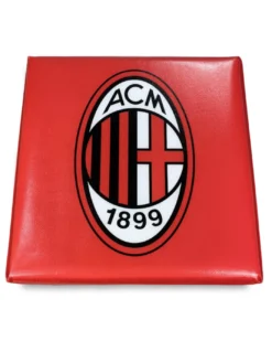 Pouf Contenitore poggiapiedi A.C Milan Ufficiale Rosso Nero con Spugna Rubby©