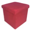 POUF CONTENITORE POGGIAPIEDI TESSUTO TAYLOR BORDEAUX